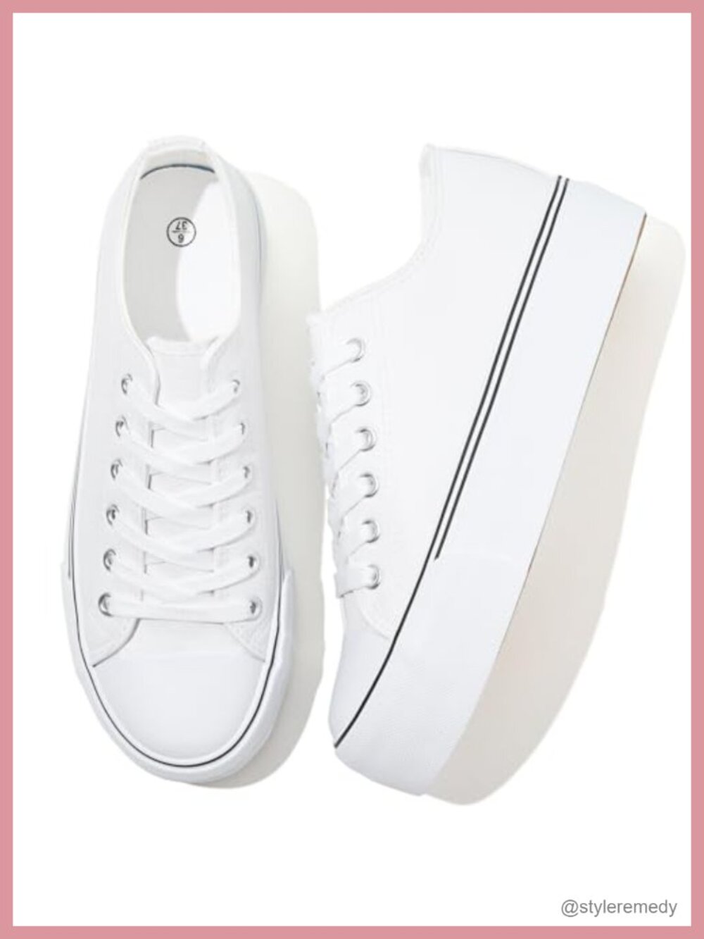 Platform Sneakers PU Leather Tennis Shoes Non-Slip